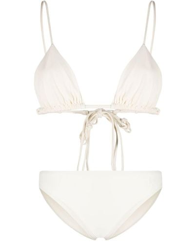 Jil Sander Bikini con logo bordado - Blanco