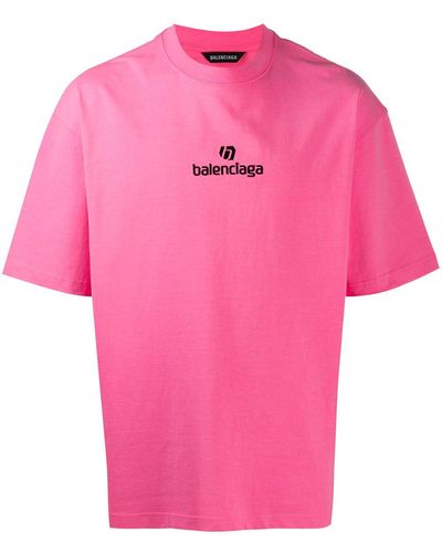 Balenciaga T-shirt Met Geborduurd Logo - Roze
