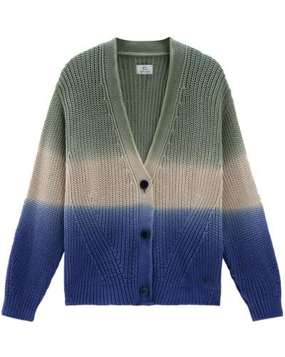 Woolrich Farbverlauf-Cardigan mit V-Ausschnitt - Blau