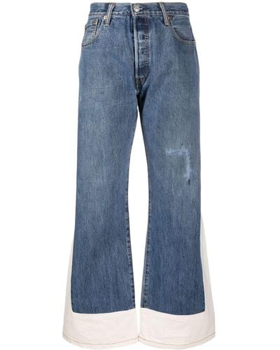 B Sides Pantalones anchos de dos tonos - Azul