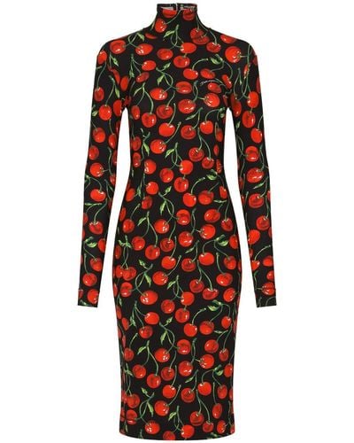 Dolce & Gabbana Midi-jurk Met Print - Rood
