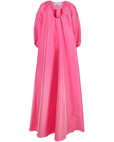 BERNADETTE Robe longue évasée en satin - Rose