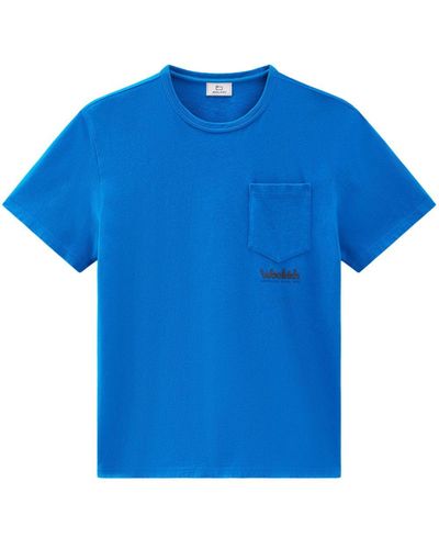 Woolrich Katoenen T-shirt - Blauw