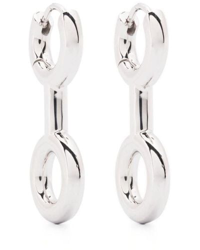 Charlotte Chesnais Binary Chain huggie Earrings - White