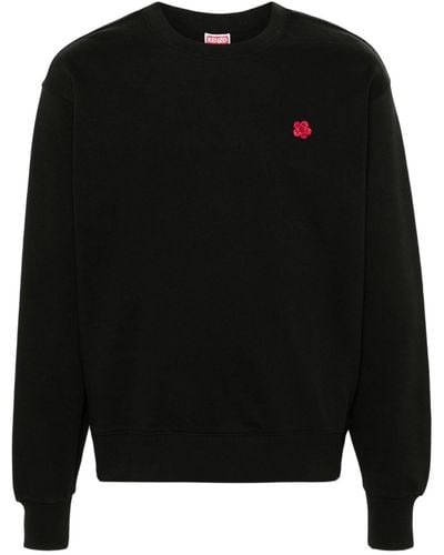KENZO Boke Flower-patch Cotton Sweatshirt - Black