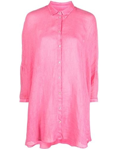 120% Lino Buttoned Linen Shirt - Pink