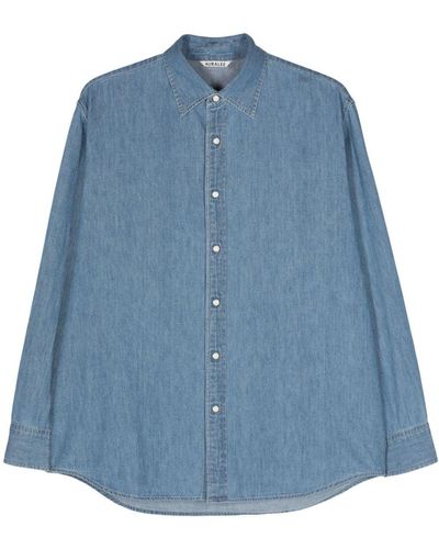 AURALEE Denim Overhemd - Blauw