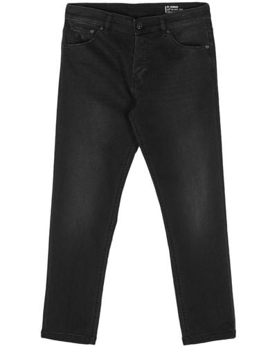 PT Torino Tapered-leg Distressed-effect Jeans - Black
