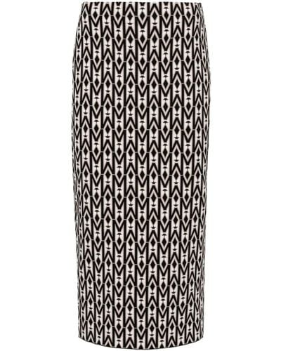 Mackage Geometric-pattern Knitted Skirt - Black