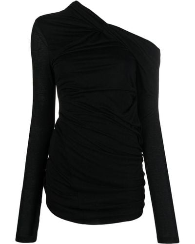 Helmut Lang Cold-shoulder Twisted Minidress - Black
