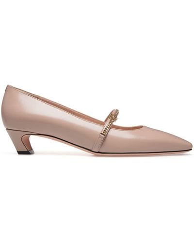 Bally Sylt Brushed-leather Court Shoes - Pink