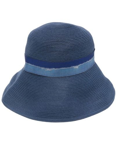 Emporio Armani Ribbon-band Interwoven Hat - Blue
