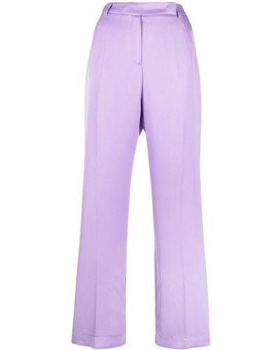 Hebe Studio High-waisted Straight-leg Trousers - Purple