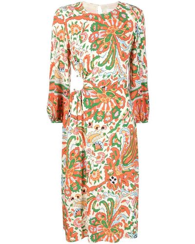 Ba&sh Monica Floral-print Midi Dress - Metallic