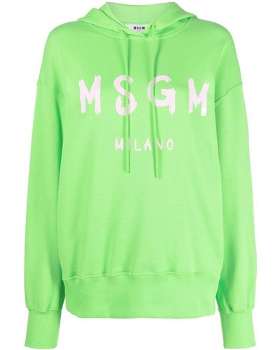MSGM Hoodie à logo imprimé - Vert