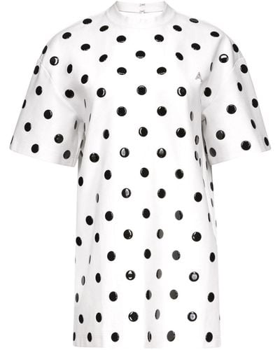 Area Polka-dot T-shirt Dress - White
