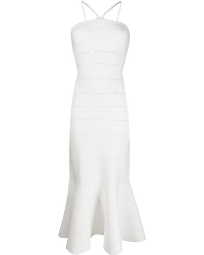 Victoria Beckham Cut-out Detail Peplum Dress - White