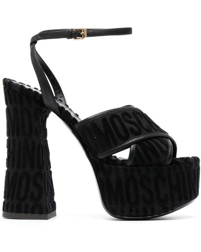 Moschino 150mm Block Heel Sandals - Black