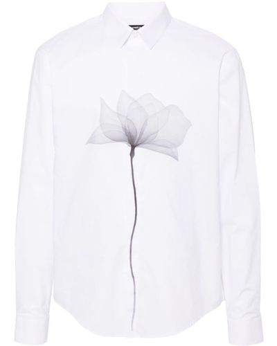 Patrizia Pepe Hemd mit Blumen-Print - Weiß
