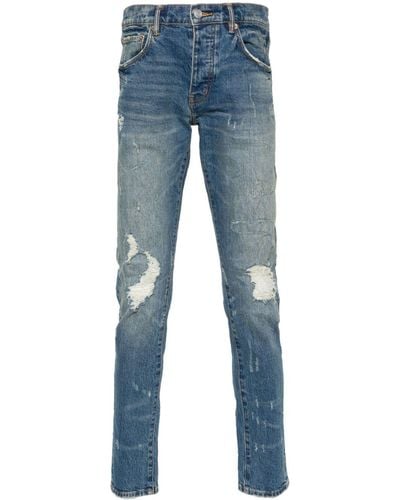 Purple Brand P001 distressed slim-fit jeans - Azul