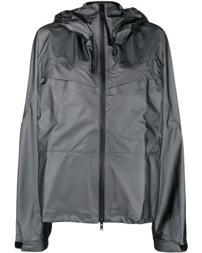 Y-3 Logo-print Hooded Jacket - Gray