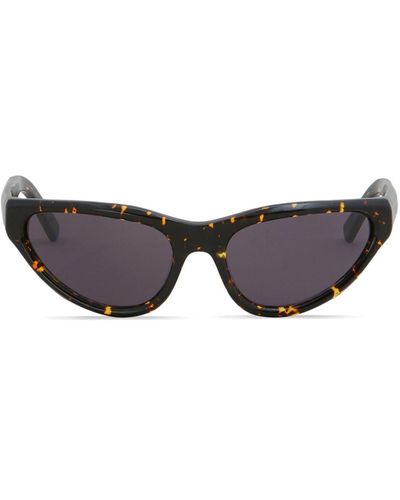 Marni Mavericks Sonnenbrille mit Logo-Print - Braun