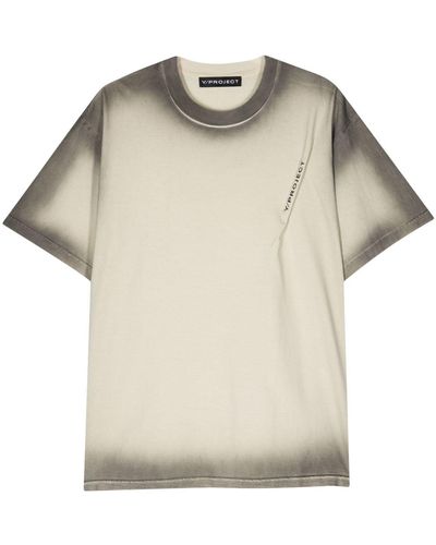 Y. Project T-Shirt With Faded Logo Print - Natural