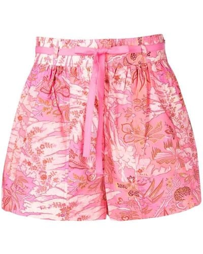 Ulla Johnson All-over Floral-print Shorts - Pink