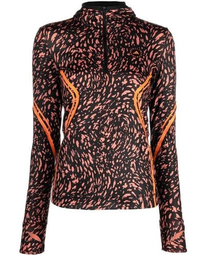 adidas By Stella McCartney Graphic-print Recycled Polyester Hoodie - Brown