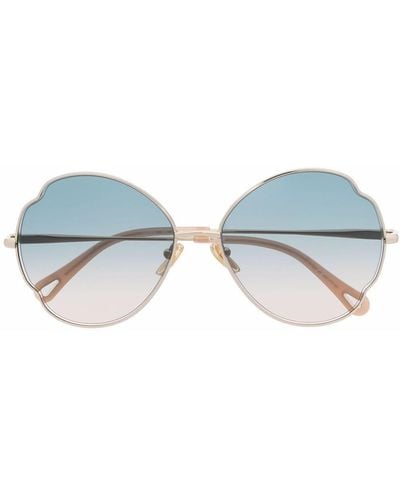 Chloé Gradient-lense Oversize Sunglasses - Metallic