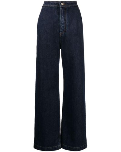 Loewe High-Rise Wide-Leg Jeans - Blau