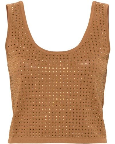 Liu Jo Crystal-embellished Knitted Top - ブラウン