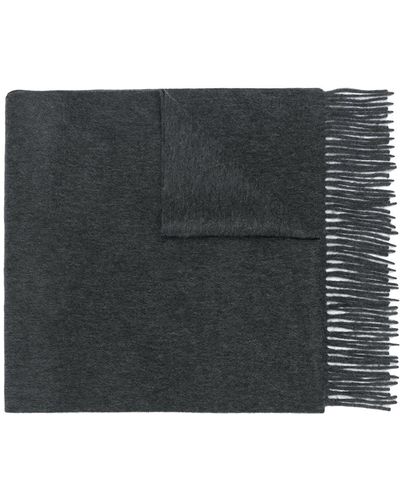 N.Peal Cashmere Large Woven Scarf - Grey