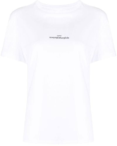 Maison Margiela T-shirt à logo brodé - Blanc