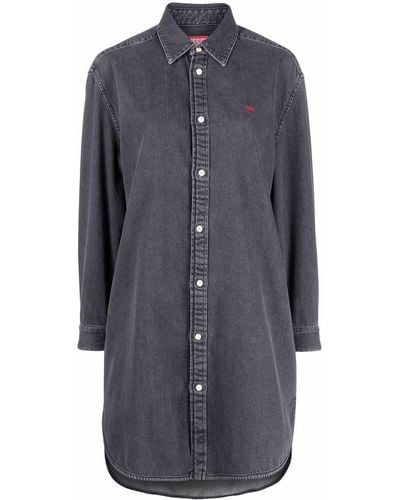 DIESEL De-blex Denim Shirt Dress - Grey