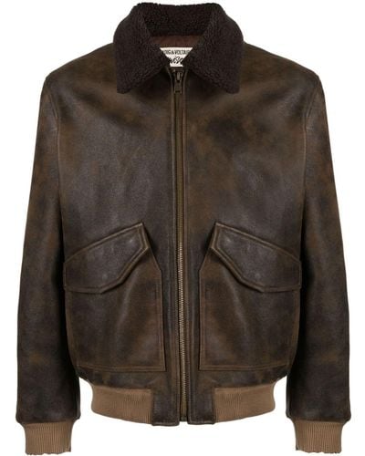 Zadig & Voltaire Mate Shearling-collar Leather Jacket - Black