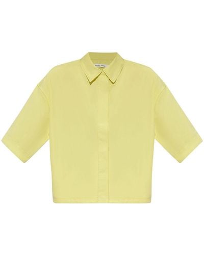 Samsøe & Samsøe Drawstring-waist Cropped Shirt - Yellow