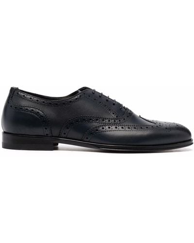 SCAROSSO Judy lace-up leather brogues - Bleu