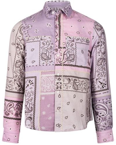 Amiri Pyjama-Hemd mit Paisleymuster - Pink