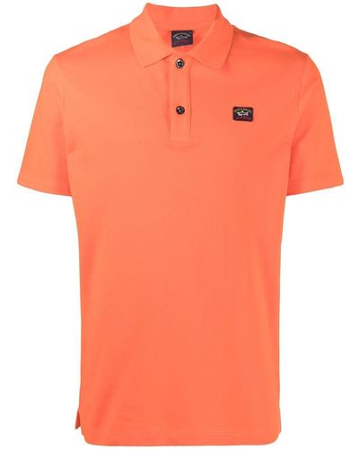 Paul & Shark Poloshirt mit Logo-Patch - Orange