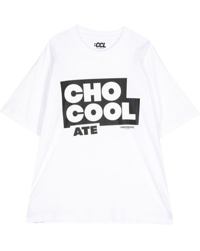 Chocoolate T-shirt en coton à logo imprimé - Blanc
