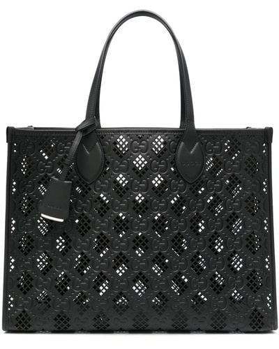 Gucci Ophidia Perforated Tote Bag - Black
