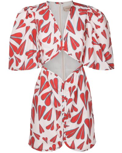Adriana Degreas Heart-print Cut-out Dress - Red