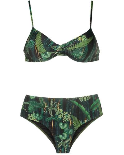 Lygia & Nanny Verônica Leaf-print Bikini - Green