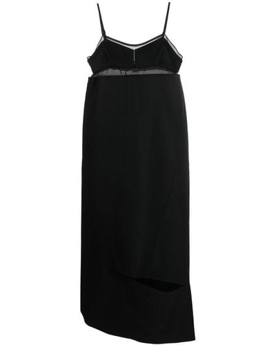 Sacai Asymmetric Cut-out Midi Dress - Black