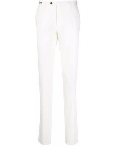 Corneliani Pantalones chinos slim de talle medio - Blanco