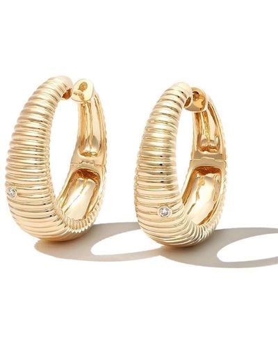 Yvonne Léon 9kt Yellow Gold Diamond Hoop Earrings - Metallic