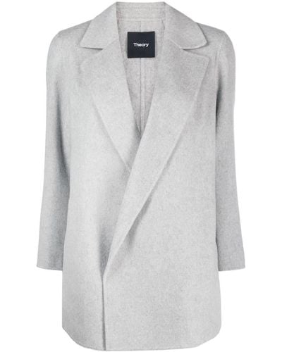 Theory Single-breasted Cashmere Coat - Grey