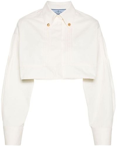 Prada Pintuck-detail Cropped Jacket - White