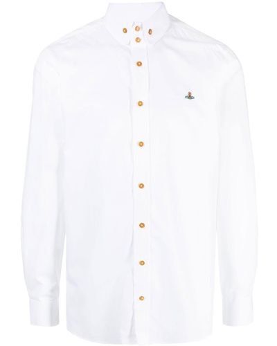 Vivienne Westwood Camisa con bordado Orb - Blanco